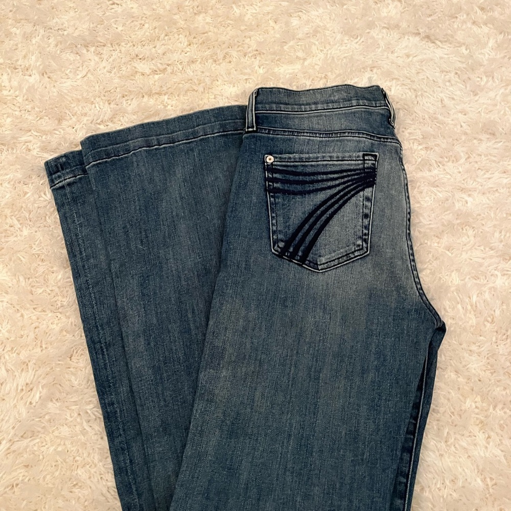 7 For All Mankind Blue Flare Wide Leg Jeans